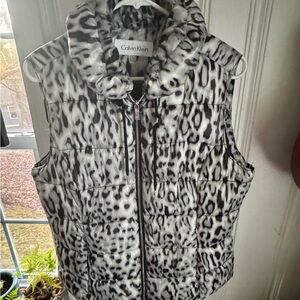 Calvin Klein Black and White Animal Print Vest
